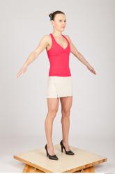 Whole Body Woman White Casual Slim Studio photo references